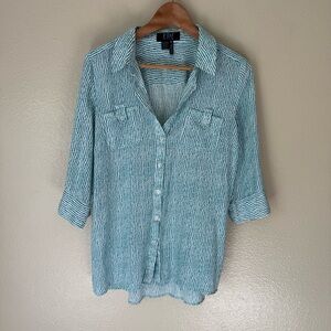 FDJ Striped Button Down Shirt